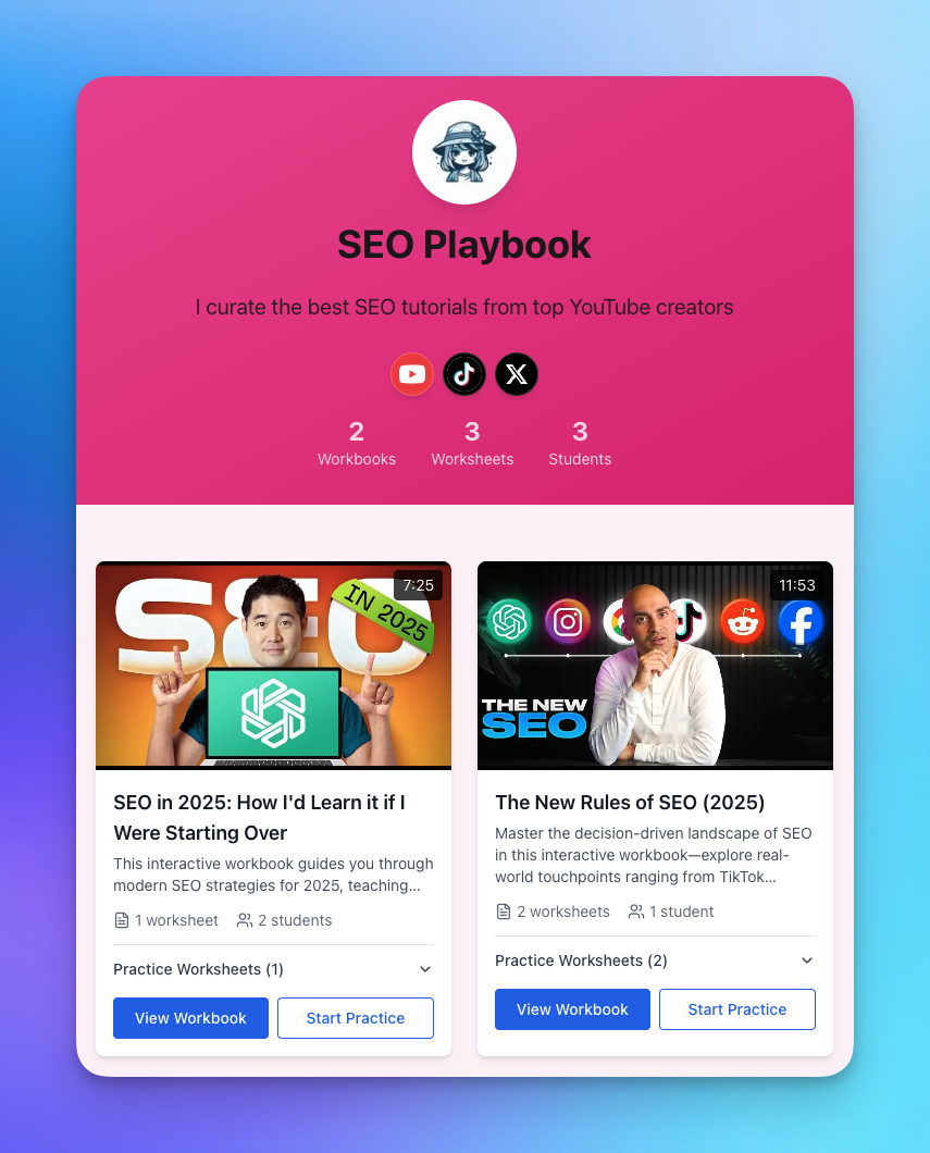 Creator Landing Page